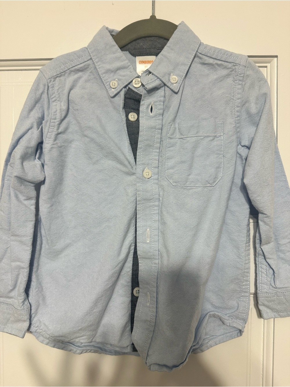 Gymboree Light Blue Button-Down Shirt with Contrast Placket